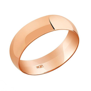 Золотое обручальное кольцо гладкое классическое 7 мм